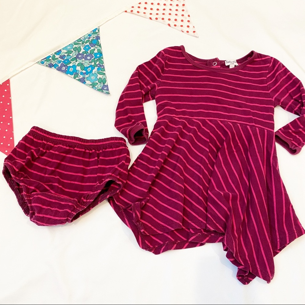 Splendid Asymmetrical Hem Striped Dress 6-12 Month
